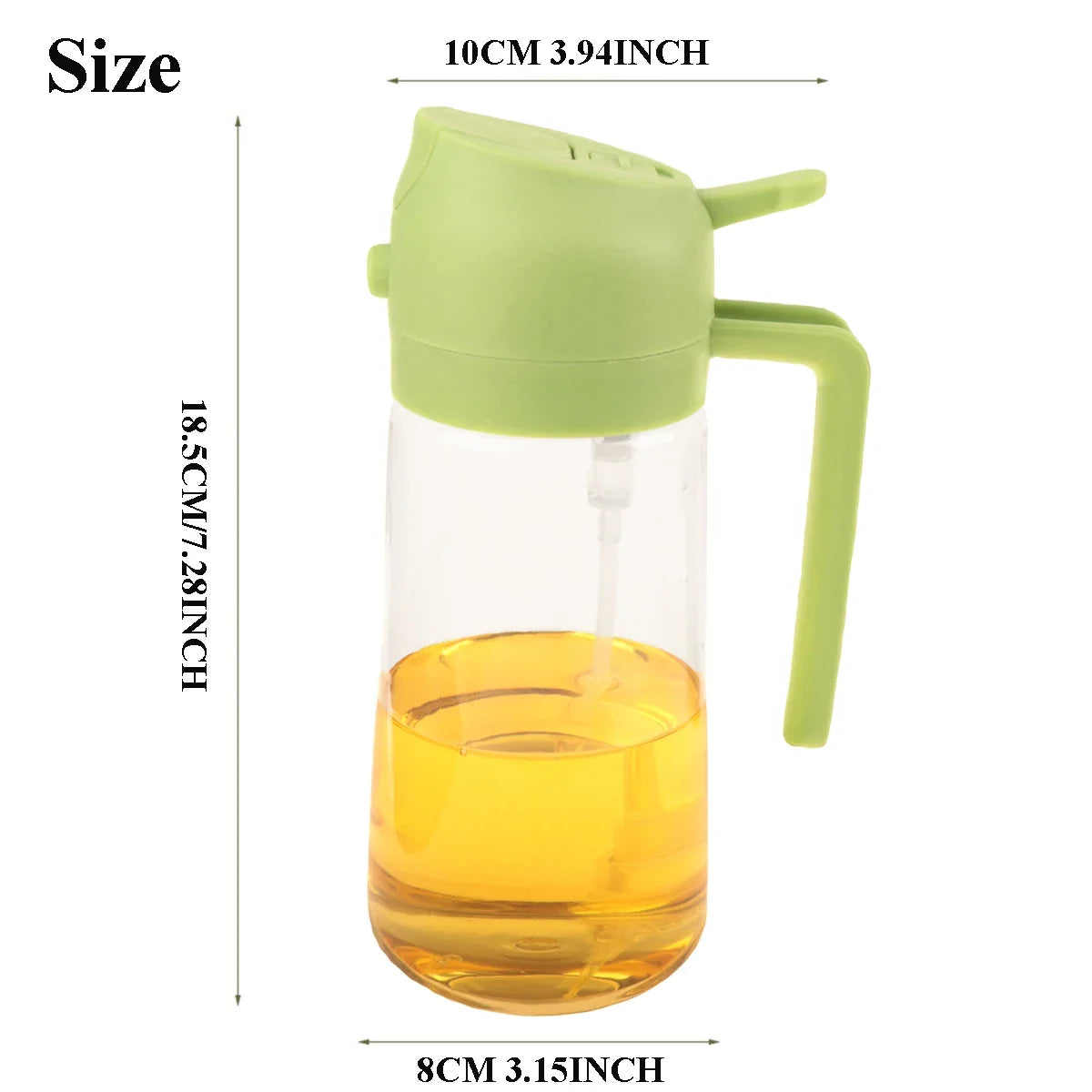 2-in-1 Oil Dispenser Bottle with Sprayer – 16.9 oz & 6.8 oz