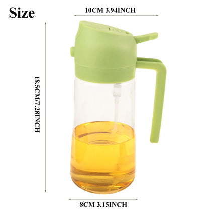 2-in-1 Oil Dispenser Bottle with Sprayer – 16.9 oz & 6.8 oz