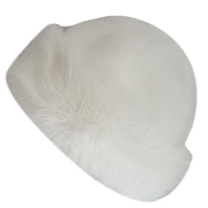 Fluffy Faux Fur Beret – Women's Winter Plush Bucket Hat
