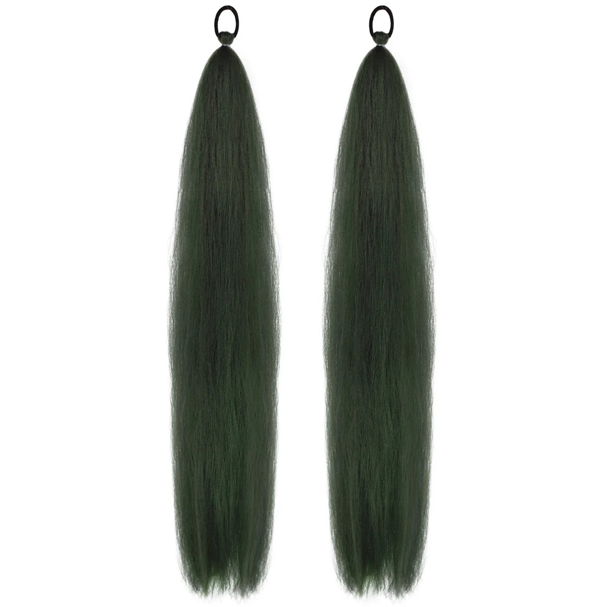 Synthetic Ponytail Extension 2-Piece Set – Long Straight with Rubber Band