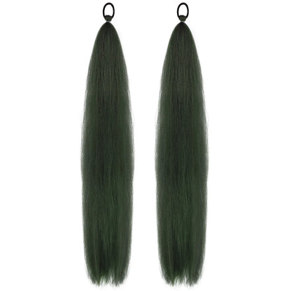 Synthetic Ponytail Extension 2-Piece Set – Long Straight with Rubber Band