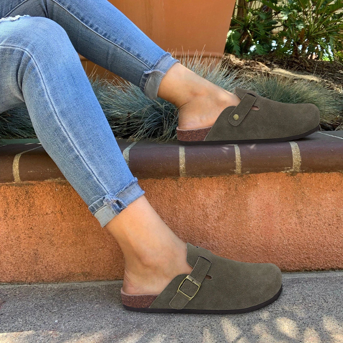Suede Cork Clogs – Arch Support Mules for Men & Women