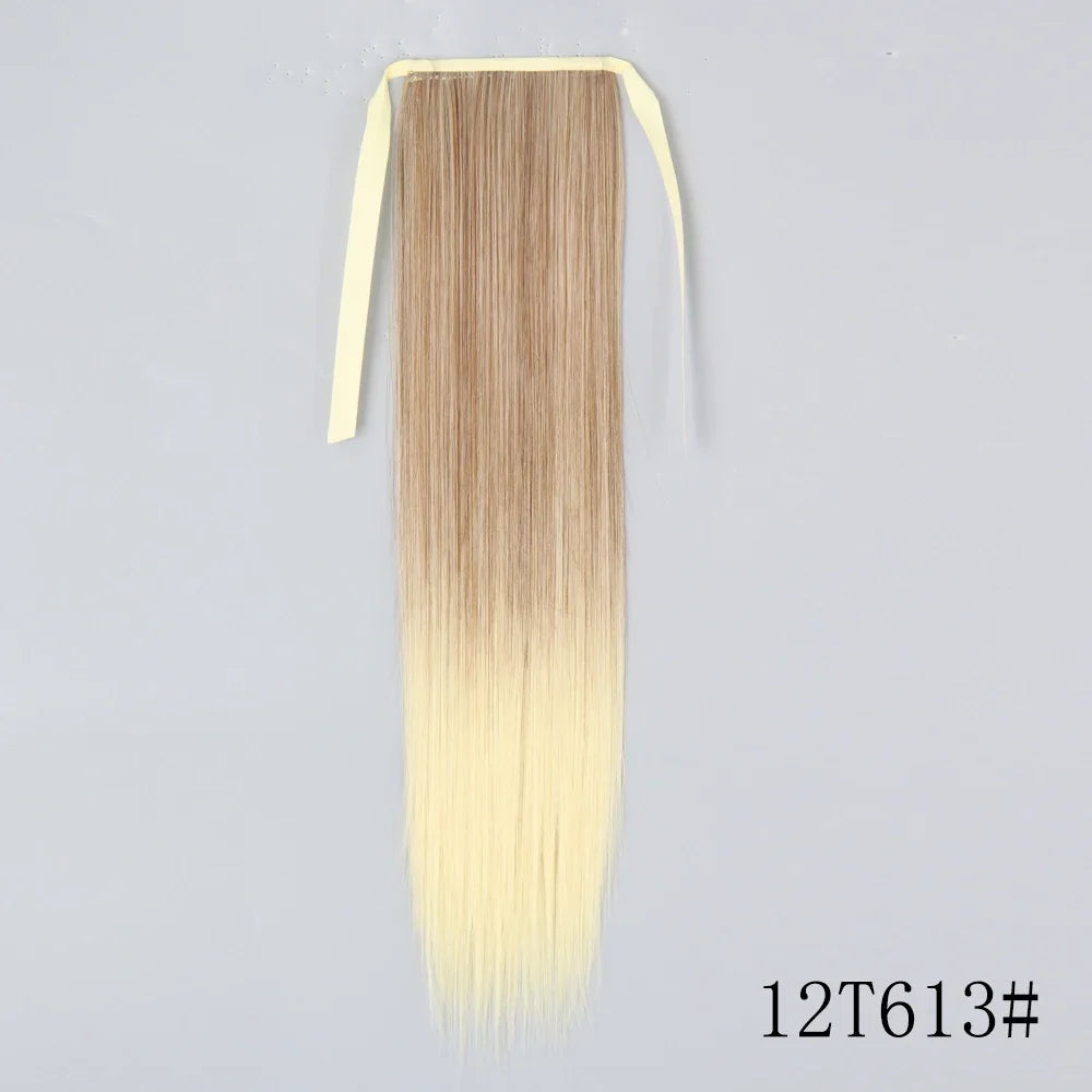 Wrap Around Ponytail Extension – Long Straight Synthetic Clip-In