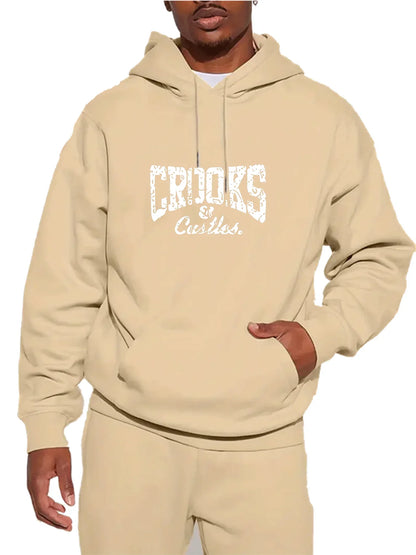 Letter Print Hoodie Casual Streetwear Fleece Pullover