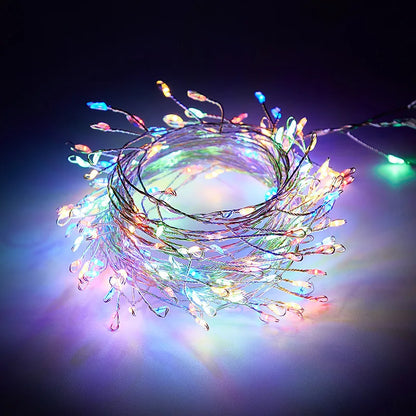USB Firecracker Fairy String Lights with Remote Control for Wedding Party Garden