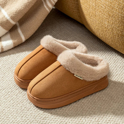 Fur-Lined Winter Slippers Anti-Slip Indoor Outdoor Shoes