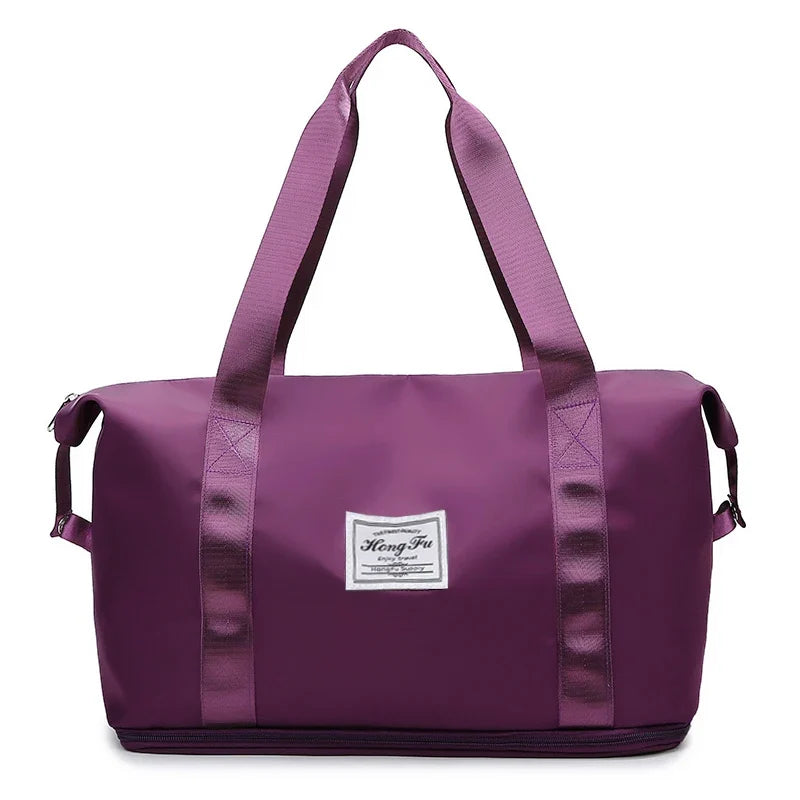 Travel Duffle Bag – Waterproof Nylon Gym Tote for Women