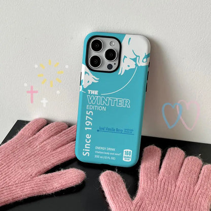 Energy Drink Graphic iPhone Case – Sea Blue Edition