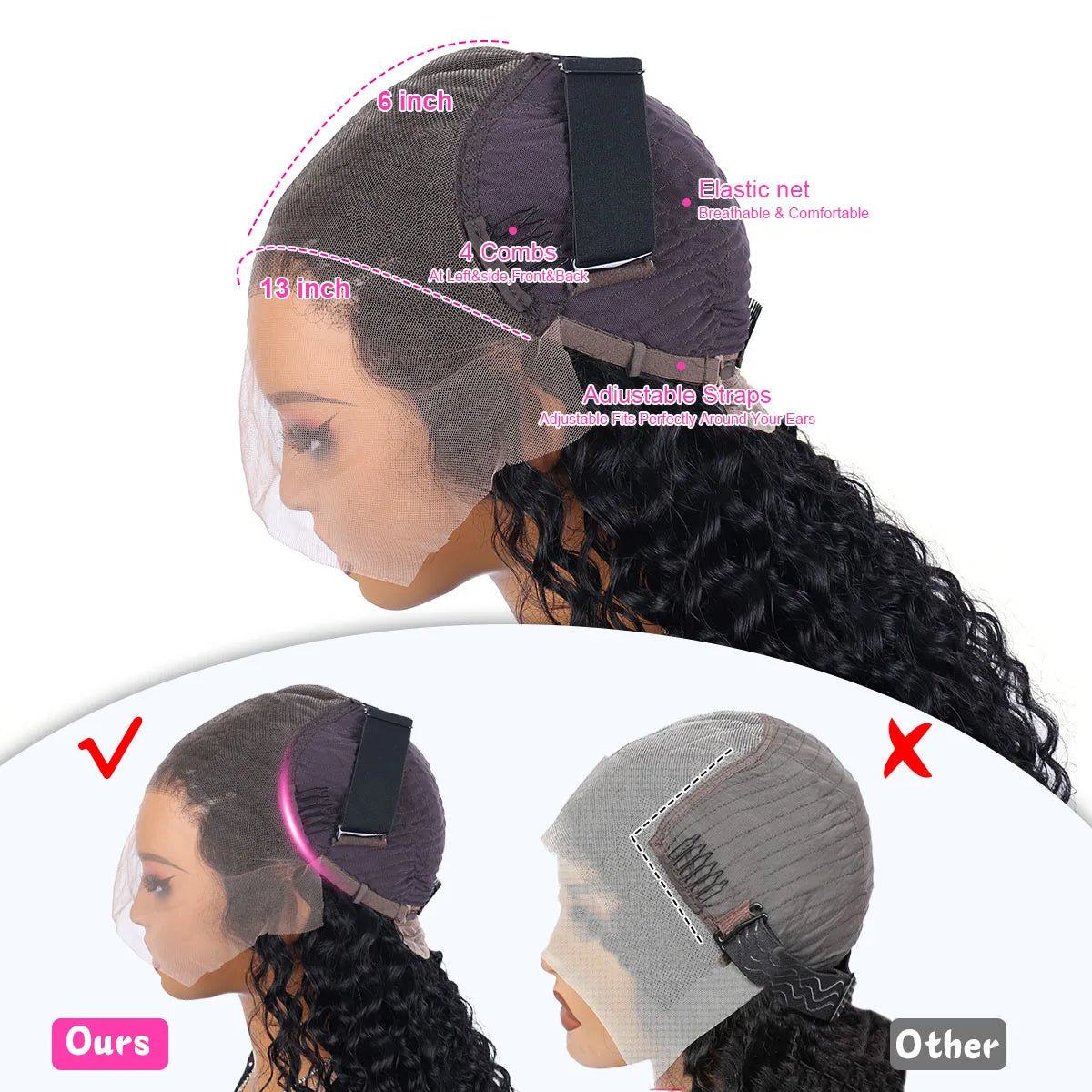 13x4 HD Lace Front Wig Deep Water Wave Human Hair – Pre-Plucked
