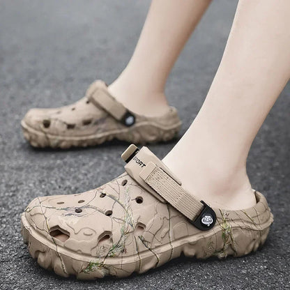 Men's Camouflage Clog Sandals – Lightweight Non-Slip Garden Shoes