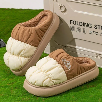 Waterproof Women's Winter Slippers – Thick Sole, Plush Lined, Non-Slip
