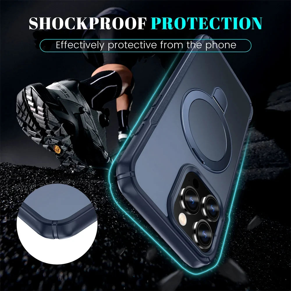 MagSafe iPhone Case with Magnetic Ring Stand & Kickstand
