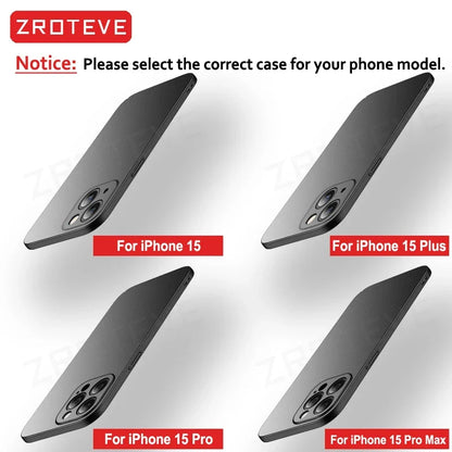 ZROTEVE Slim Matte Hard PC Case for iPhone 17 16 15 14 13 12 Series – Ultra-Thin Frosted Cover