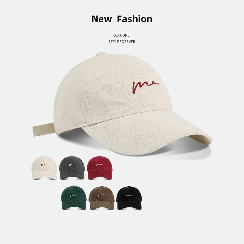 Embroidered Baseball Cap – Retro Letter Dad Hat for Men & Women