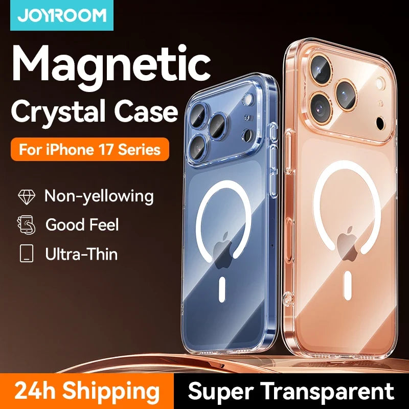 Joyroom Magnetic Crystal Case for iPhone 17 Series – Clear MagSafe Cover
