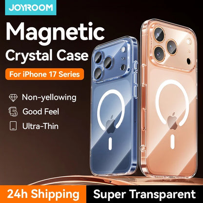 Joyroom Magnetic Crystal Case for iPhone 17 Series – Clear MagSafe Cover