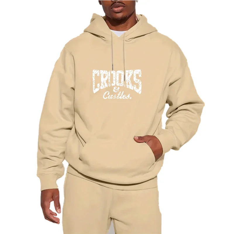 Letter Print Hoodie Casual Streetwear Fleece Pullover