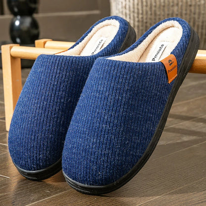 Men's Winter Memory Foam Slippers – Anti-Slip Warm House Shoes