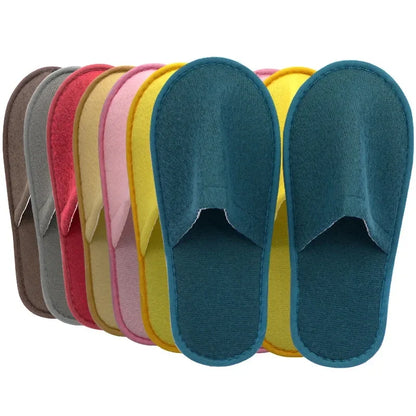Disposable Slippers 5 & 10 Pairs – Soft Plush Hotel Slides
