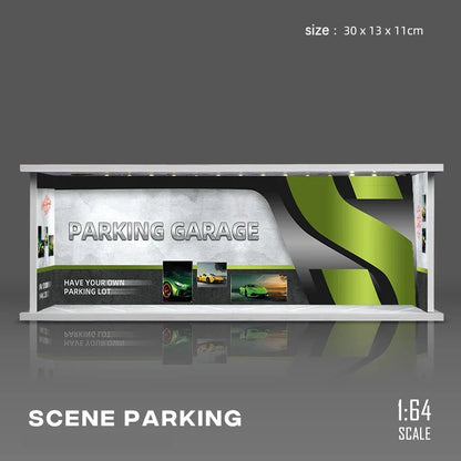 1:64 Scale Parking Garage Scene Model with LED Lights