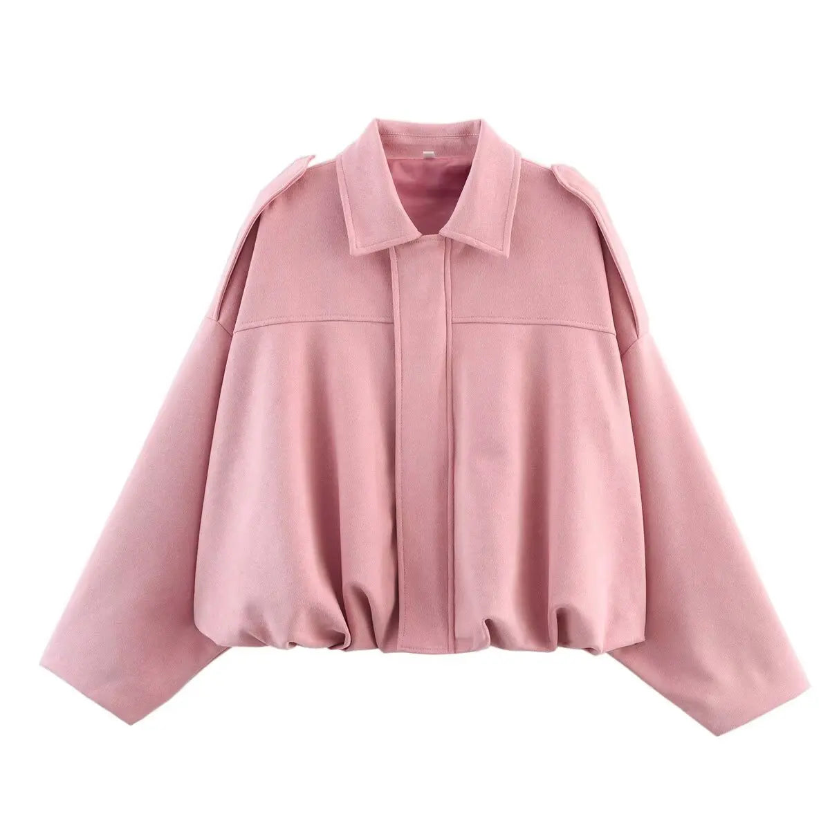 Women's Oversized Suede Texture Bomber Jacket
