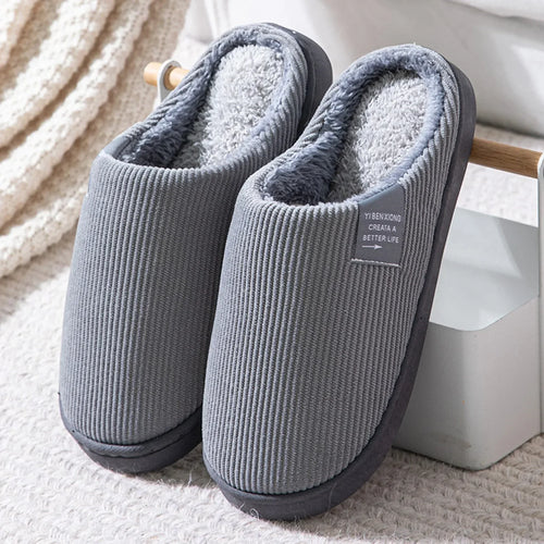 Plush Winter Slippers – Warm Fleece-Lined Indoor Shoes for Men & Women