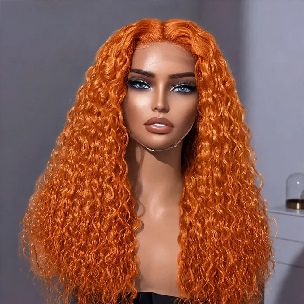 Ginger Orange Curly Lace Front Wig | 13x4 13x6 HD Lace | Human Hair