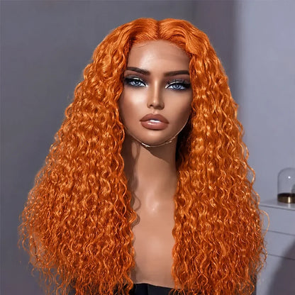 Ginger Orange Curly Lace Front Wig | 13x4 13x6 HD Lace | Human Hair