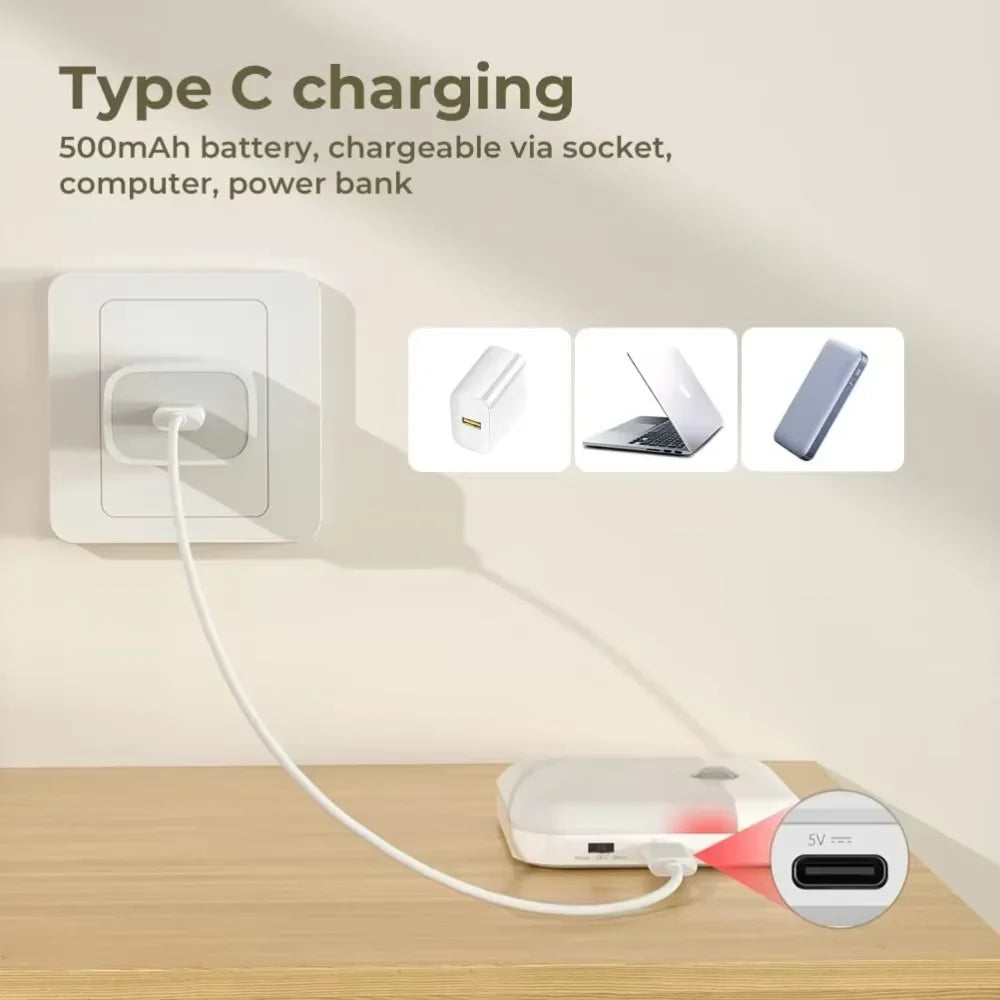 Motion Sensor LED Night Light – USB Rechargeable Square Lamp