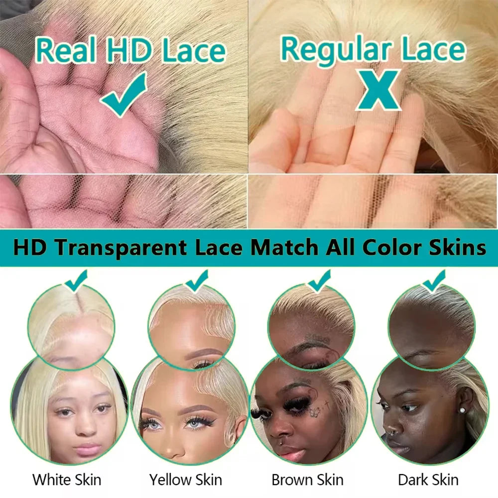 613 Blonde Body Wave Lace Front Wig – 13x4 & 13x6 HD Lace Human Hair