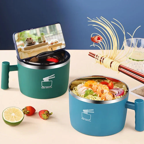 Stainless Steel Noodle Bowl with Lid & Drain