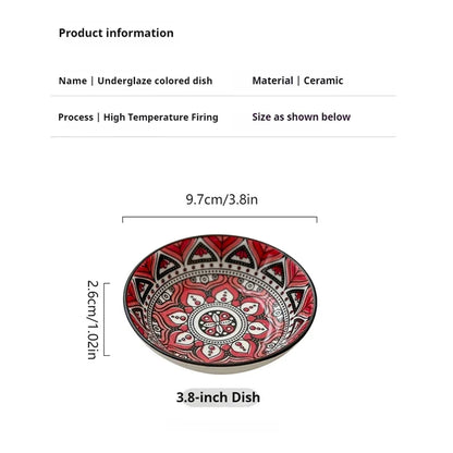Bohemian Ceramic Condiment Dishes Set – 6 or 10 Pieces
