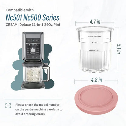 Ninja Creami Replacement Pints 4-Pack with Lids & Spoons