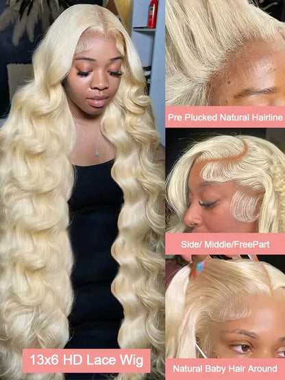 613 Honey Blonde Body Wave Lace Front Wig – 13x6 HD Lace Human Hair