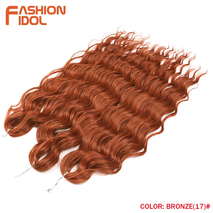 24 Inch Water Wave Crochet Braiding Hair Extensions – Synthetic Ombre