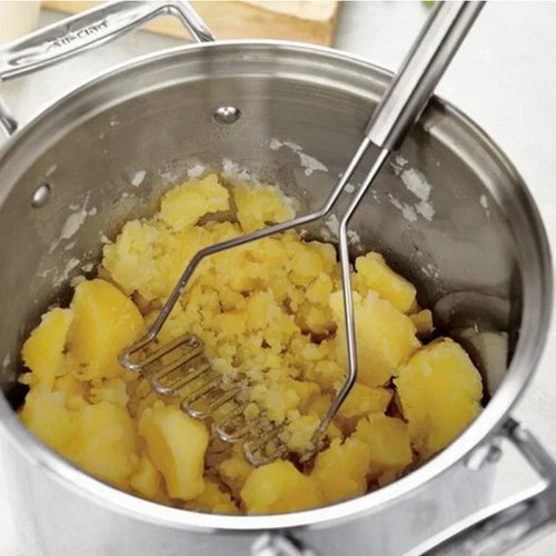 Stainless Steel Potato Masher – Wavy Press Kitchen Tool