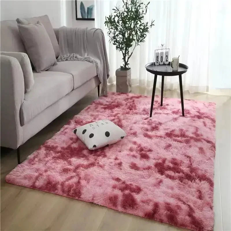 Gradient Shag Rug – Soft Non-Slip Machine Washable Carpet for Bedroom & Living Room