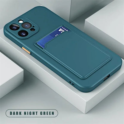 Silicone Wallet iPhone Case with Card Holder Slot