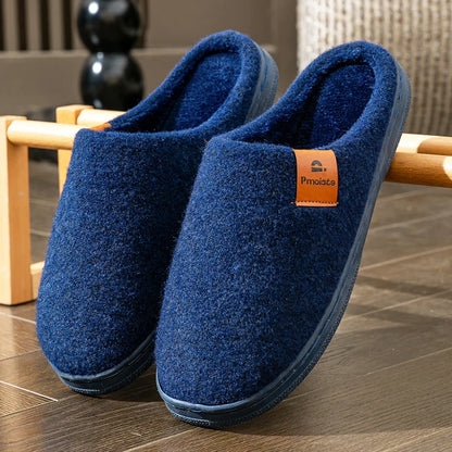 Winter Platform House Slippers – Warm Felt Non-Slip Indoor Shoes