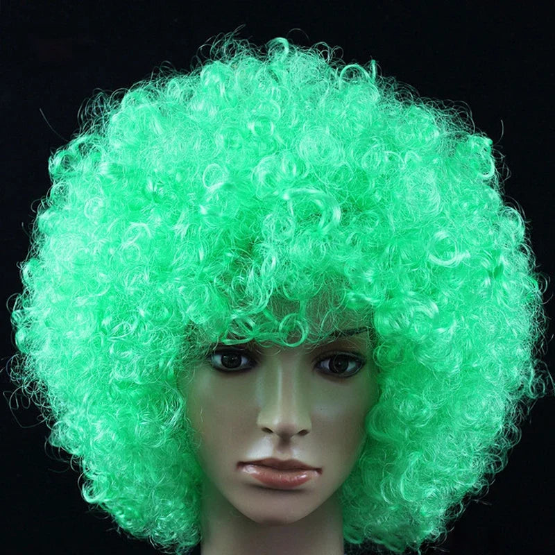 Colorful Afro Curly Cosplay Wig – Short Synthetic Party Wig