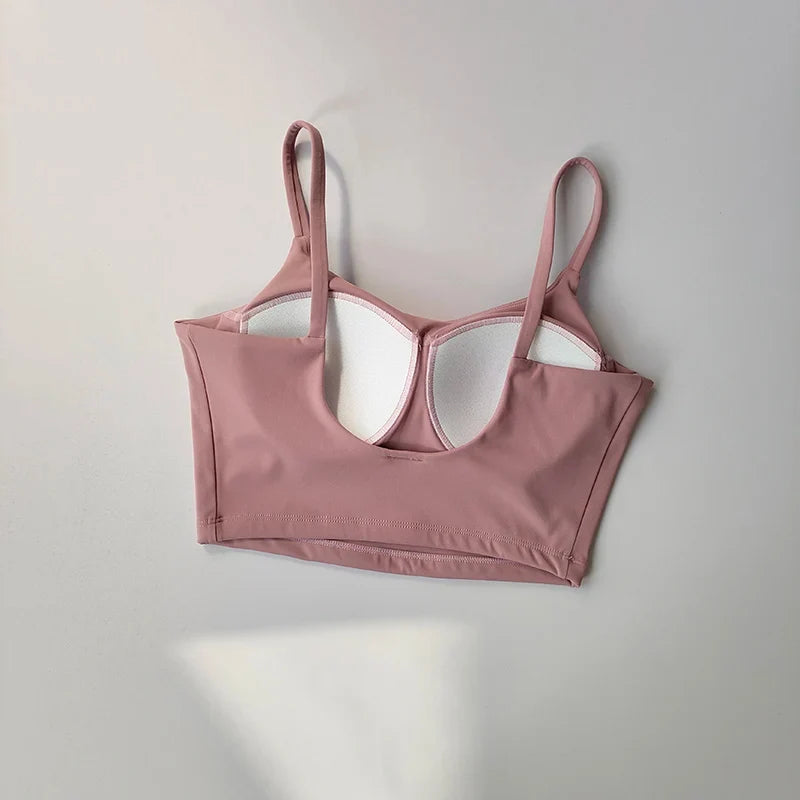 Women's Push-Up Sports Bra with Fixed Removable Pads