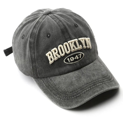 Brooklyn 1947 Embroidered Baseball Cap – Unisex Washed Cotton Hat