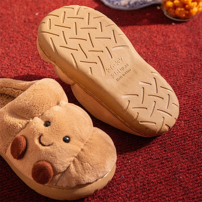 Cute Bear Cartoon Fluffy Slippers Anti-Slip House Shoes