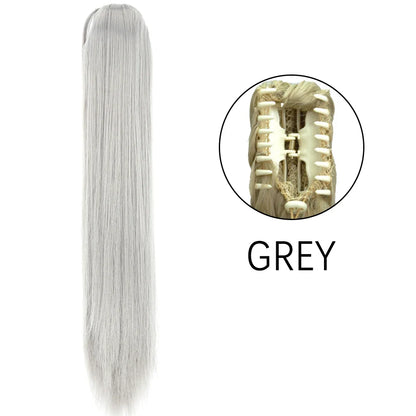 Claw Clip Ponytail Extension 24 Inch Wavy Synthetic Hair Heat Resistant