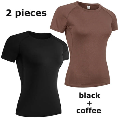 Women's Compression Athletic T-Shirt – Short Sleeve Quick Dry Workout Top