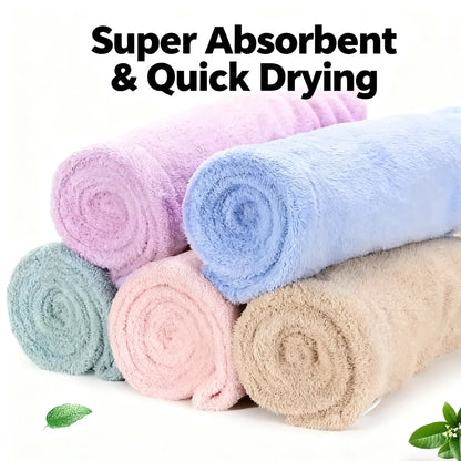 Hair Towel Wrap – Quick-Dry Coral Fleece with Button Closure
