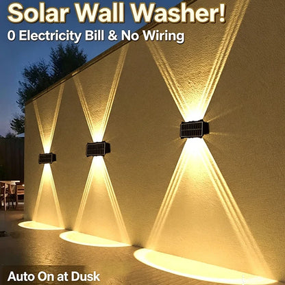 Solar Wall Light Outdoor – Waterproof LED Up & Down Garden Lamp
