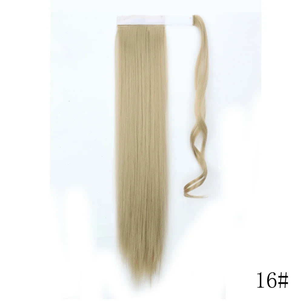 Wrap Around Ponytail Extension – Long Straight Synthetic Clip-In