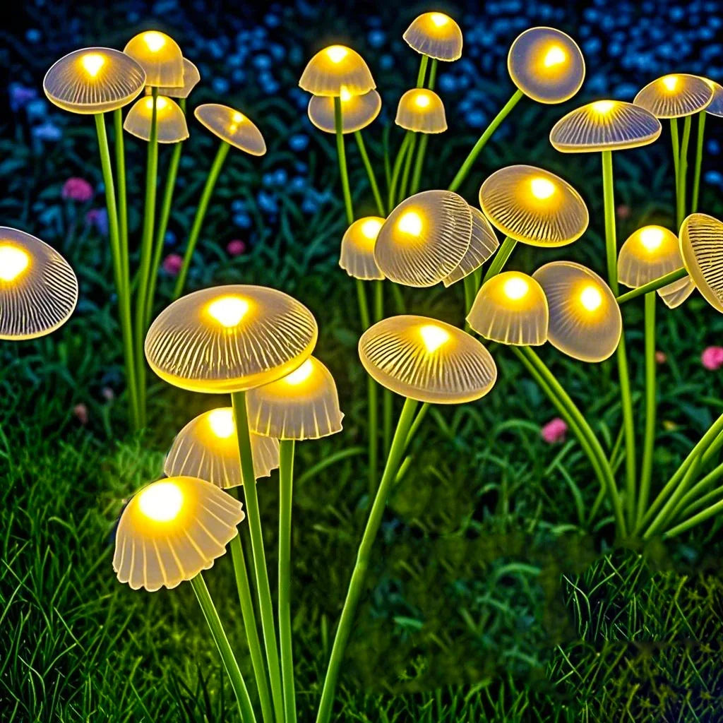 Solar Mushroom Garden Lights – Waterproof LED Pathway Decor, Warm & RGB