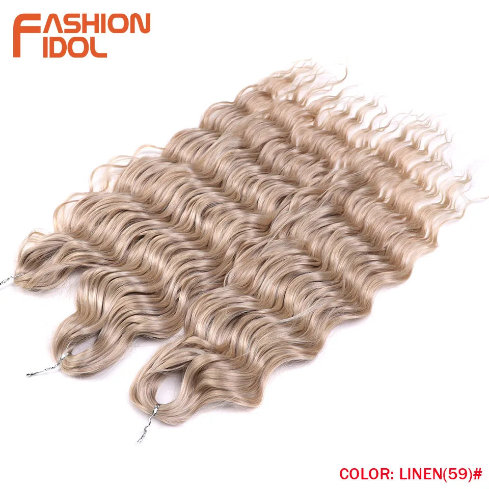 24 Inch Water Wave Crochet Braiding Hair Extensions – Synthetic Ombre